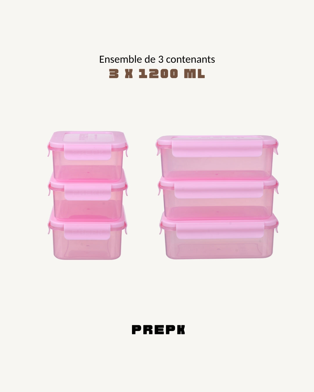 Contenant repas - 3 pièces