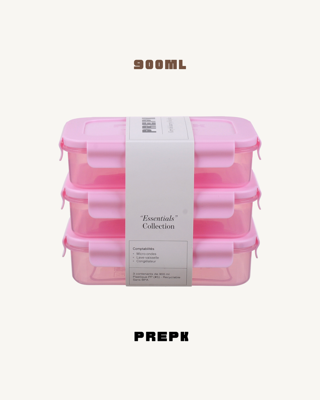 Contenant repas - 3 pièces