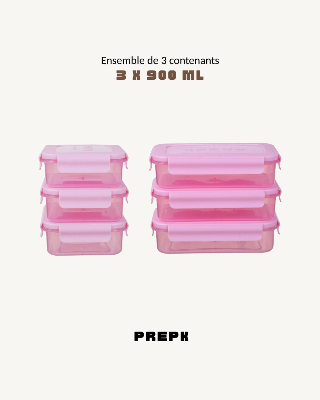 Contenant repas - 3 pièces